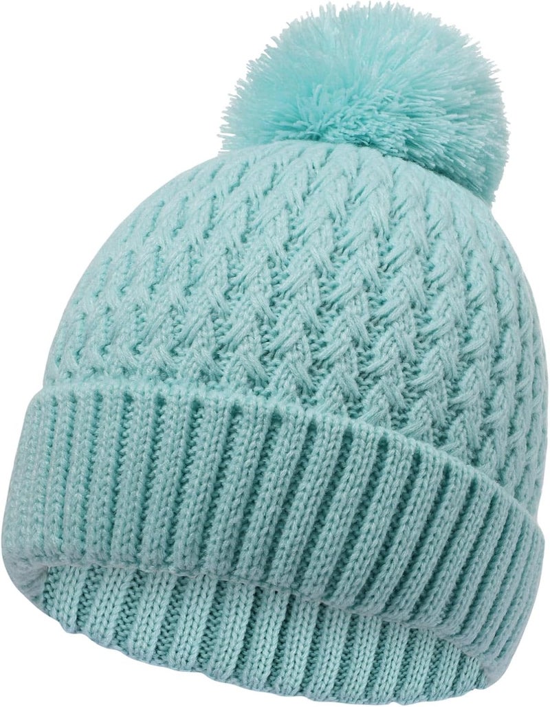 Peninpha Winter Hat for Kids Children, Girls Beanie with Pom Pom, Girls Accessories Knit Beanies Cap Age 7-12 - Image 1